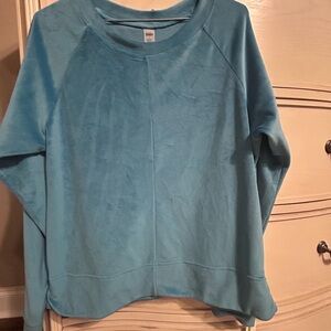 Teal Velour Crewneck Sweatshirt NWT
